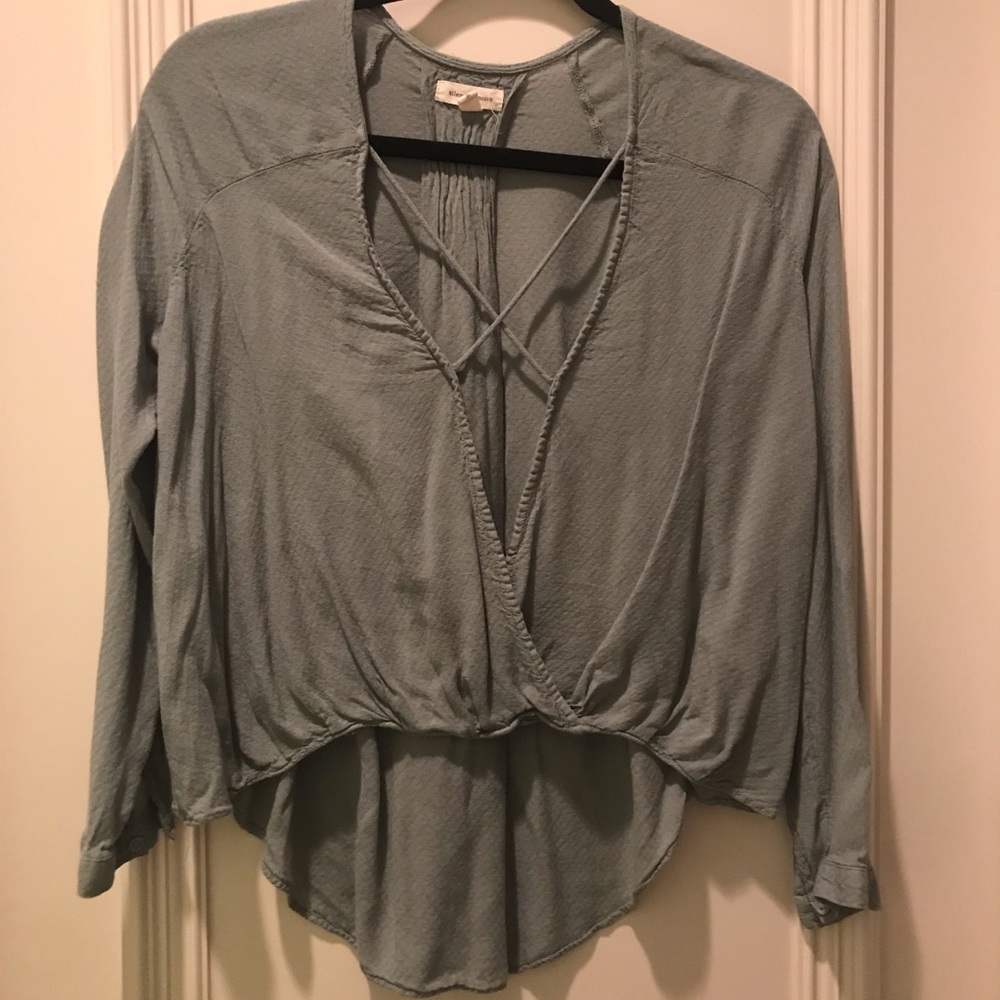 sage green urban outfitters surplice tunic